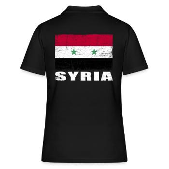 Drapeau de la Syrie Grunge Drapeau de la Syrie - Polo Femme - noir - Dos - Ailine (174cm)