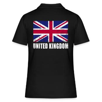 Drapeau du Royaume-Uni Grunge Royaume-Uni - Polo Femme - noir - Dos - Ailine (174cm)