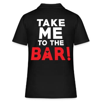 Bar-party-spruch m’amener au bar - Polo Femme - noir - Dos - Ailine (174cm)