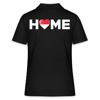 Singapur Heimat Singapur Flagge Singapur Liebe - Frauen Polo Shirt - Schwarz - Hinten - Ailine (174cm)