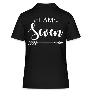 Sieben Jahre Geburtstag Ich Bin Sieben - Frauen Polo Shirt - Schwarz - Hinten - Ailine (174cm)