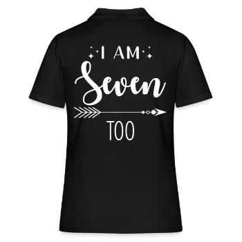 Sieben Jahre Geburtstag Ich Bin Auch Sieben - Frauen Polo Shirt - Schwarz - Hinten - Ailine (174cm)