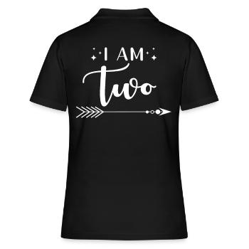 Zwei Jahre Geburtstag Ich Bin Zwei - Frauen Polo Shirt - Schwarz - Hinten - Ailine (174cm)
