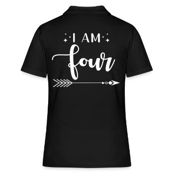 Vier Jahre Geburtstag Ich Bin Vier - Frauen Polo Shirt - Schwarz - Hinten - Ailine (174cm)