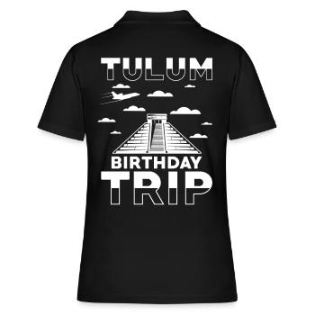 Tulum Geburtstagsreise Tulum Mexiko - Frauen Polo Shirt - Schwarz - Hinten - Ailine (174cm)