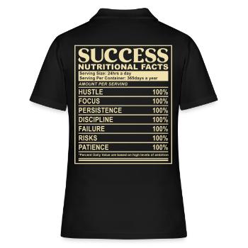 Success Funny Success Nutritional Table - Women's Polo Shirt - black - Back - Ailine (174cm)