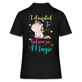 Croyance en la Licorne Sort Magique Licorne - Polo Femme - noir - Dos - Ailine (174cm)