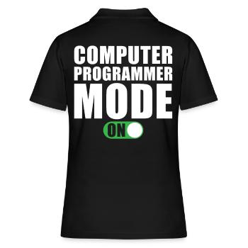 Mode programmeur informatique activé - Polo Femme - noir - Dos - Ailine (174cm)