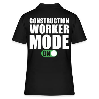 Mode travailleur de la construction activé - Polo Femme - noir - Dos - Ailine (174cm)