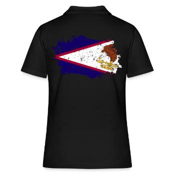Drapeau des Samoa américaines - Polo Femme - noir - Dos - Ailine (174cm)
