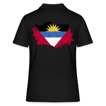 Antigua Und Barbuda Flagge - Frauen Polo Shirt - Schwarz - Hinten - Ailine (174cm)