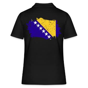Bosnien Und Herzegowina Flagge - Frauen Polo Shirt - Schwarz - Hinten - Ailine (174cm)