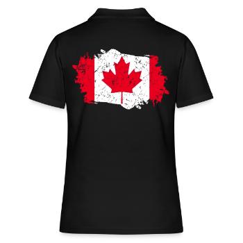 Drapeau du Canada Grunge Drapeau du Canada - Polo Femme - noir - Dos - Ailine (174cm)