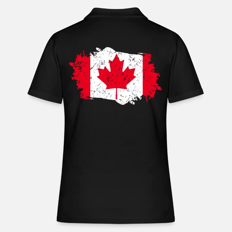 Drapeau du Canada Grunge Drapeau du Canada - Polo Femme - noir