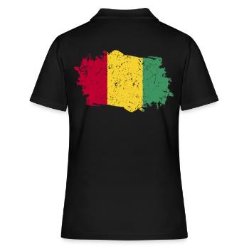 Drapeau de guinée Grunge Drapeau de Guinée - Polo Femme - noir - Dos - Ailine (174cm)