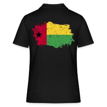Guinée Bissau Drapeau Grunge Guinée Bissau Drapeau - Polo Femme - noir - Dos - Ailine (174cm)