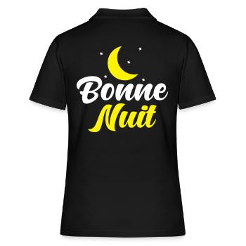 Bonne Nuit French Good Night - Polo Femme - noir - Dos - Ailine (174cm)