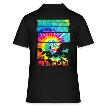 Afrika Safari Savanne - Frauen Polo Shirt - Schwarz - Hinten - Ailine (174cm)