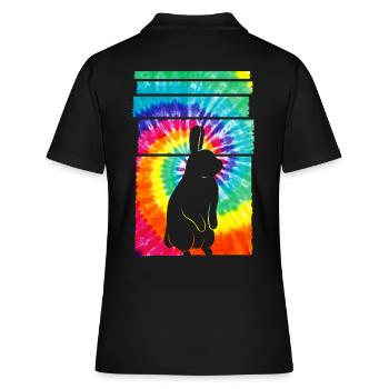 Rabbit Hippie Tie Dye - Women's Polo Shirt - black - Back - Ailine (174cm)