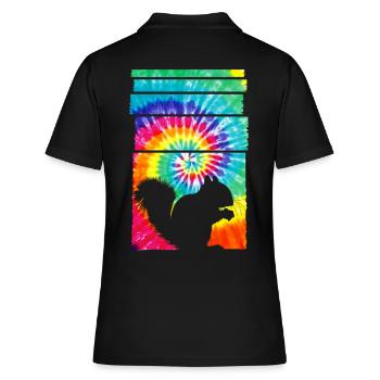 Eichhörnchen Hippie Tie Dye - Frauen Polo Shirt - Schwarz - Hinten - Ailine (174cm)