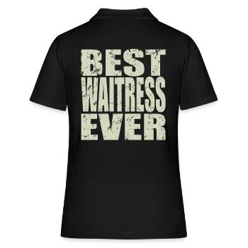 Best Bedienung ever Bedienung Geschenk - Frauen Polo Shirt - Schwarz - Hinten - Ailine (174cm)