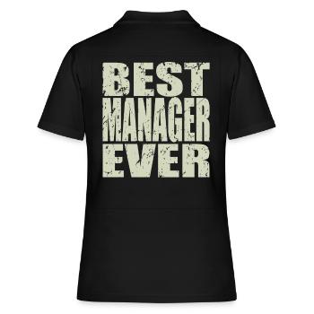 Best Manager ever Manager Geschenk - Frauen Polo Shirt - Schwarz - Hinten - Ailine (174cm)