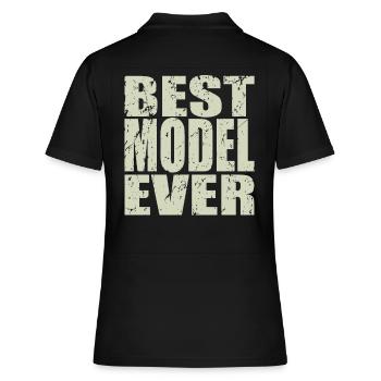 Meilleur modèle de cadeau de modèle - Polo Femme - noir - Dos - Ailine (174cm)
