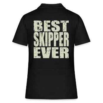 Best Skipper ever Skipper Geschenk - Frauen Polo Shirt - Schwarz - Hinten - Ailine (174cm)