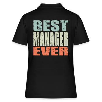 Best Manager ever Manager Geschenk - Frauen Polo Shirt - Schwarz - Hinten - Ailine (174cm)