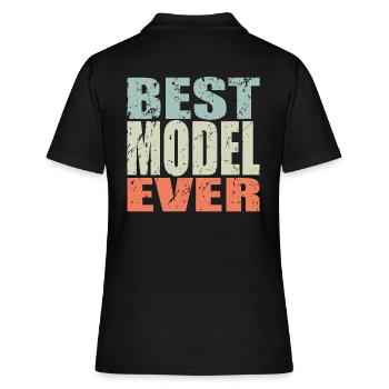 Meilleur modèle de cadeau de modèle - Polo Femme - noir - Dos - Ailine (174cm)