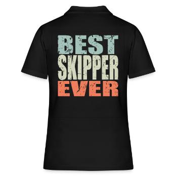 Best Skipper ever Skipper Geschenk - Frauen Polo Shirt - Schwarz - Hinten - Ailine (174cm)