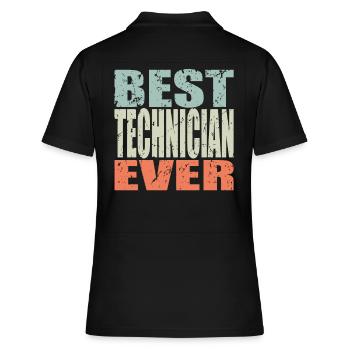 Best Technician ever Technician Gift - Women's Polo Shirt - black - Back - Ailine (174cm)