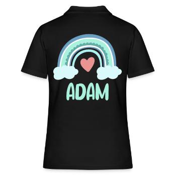 Adam Name Rainbow Baby - Women's Polo Shirt - black - Back - Ailine (174cm)