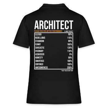 Architekt tageswerte Lustiger Architekt - Frauen Polo Shirt - Schwarz - Hinten - Ailine (174cm)