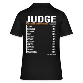 Richter tageswerte Lustiger Richter - Frauen Polo Shirt - Schwarz - Hinten - Ailine (174cm)