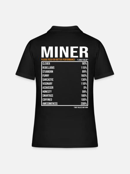 Miner Miner Buddy Mining - Polo Femme - noir