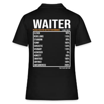 Kellner Spruch Kellner Geschenk - Frauen Polo Shirt - Schwarz - Hinten - Ailine (174cm)