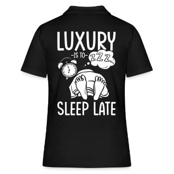 Lève-tard Long sommeil Le luxe est long sommeil - Polo Femme - noir - Dos - Ailine (174cm)
