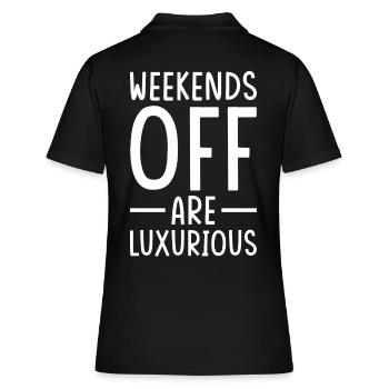 Week-end en disant week-end gratuit - Polo Femme - noir - Dos - Ailine (174cm)