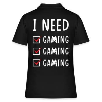 Gaming Gaming Gaming - Frauen Polo Shirt - Schwarz - Hinten - Ailine (174cm)