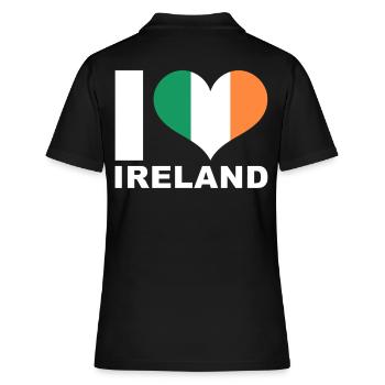 J’aime l’Irlande drapeau du cœur Irlande - Polo Femme - noir - Dos - Ailine (174cm)