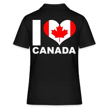 J’aime le drapeau du cœur du Canada - Polo Femme - noir - Dos - Ailine (174cm)