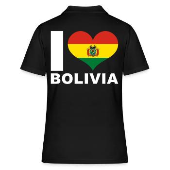 J’aime bolivie drapeau de cœur Bolivie - Polo Femme - noir - Dos - Ailine (174cm)