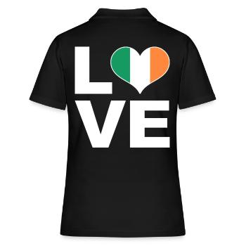 J’aime l’Irlande drapeau du cœur Irlande - Polo Femme - noir - Dos - Ailine (174cm)