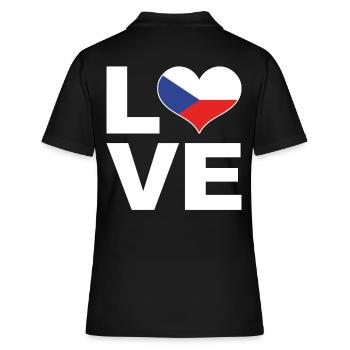 J’aime République tchèque Heart Flag République tchèque - Polo Femme - noir - Dos - Ailine (174cm)
