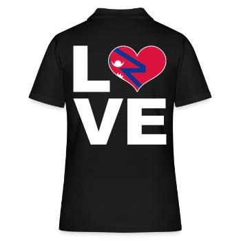 Ich liebe Nepal Herz Flagge Nepal - Frauen Polo Shirt - Schwarz - Hinten - Ailine (174cm)