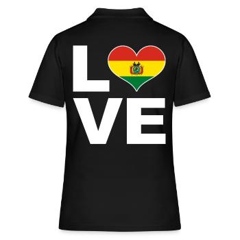 J’aime bolivie drapeau de cœur Bolivie - Polo Femme - noir - Dos - Ailine (174cm)