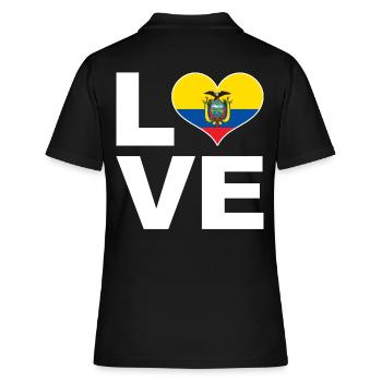 Ich liebe Ecuador Herz Flagge Ecuador - Frauen Polo Shirt - Schwarz - Hinten - Ailine (174cm)