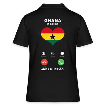 Le Ghana appelle Ghana Heart Souvenir - Polo Femme - noir - Dos - Ailine (174cm)