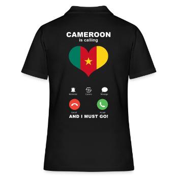 Cameroon is calling Cameroon Heart Souvenir - Women's Polo Shirt - black - Back - Ailine (174cm)